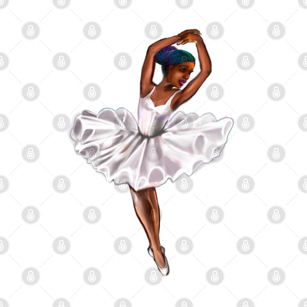 African America ballerina with ombre braids - brown skin ballerina by Artonmytee