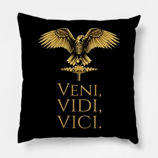 Ancient Roman Eagle - Julius Caesar Quote - Veni Vidi Vici Pillow