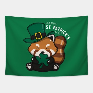 Red Panda Happy St Patrick's Day Tapestry