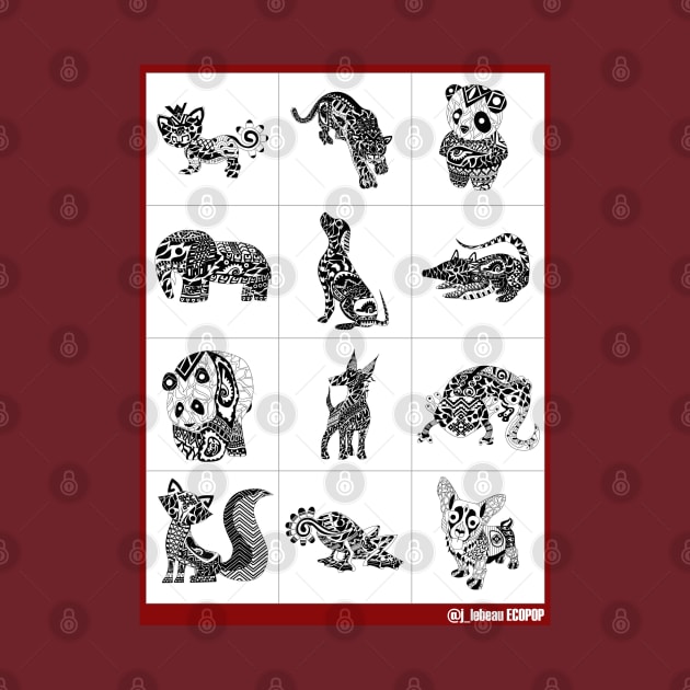 animal pet society print pattern ecopop by jorge_lebeau