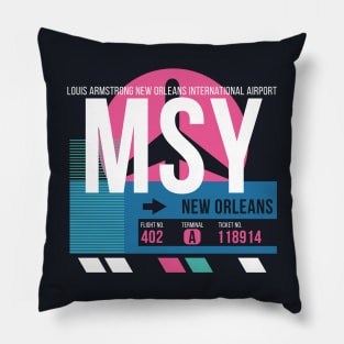 New Orleans (MSY) Airport Code Baggage Tag Pillow