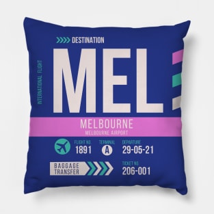 Melbourne (MEL) Airport Code Baggage Tag Pillow