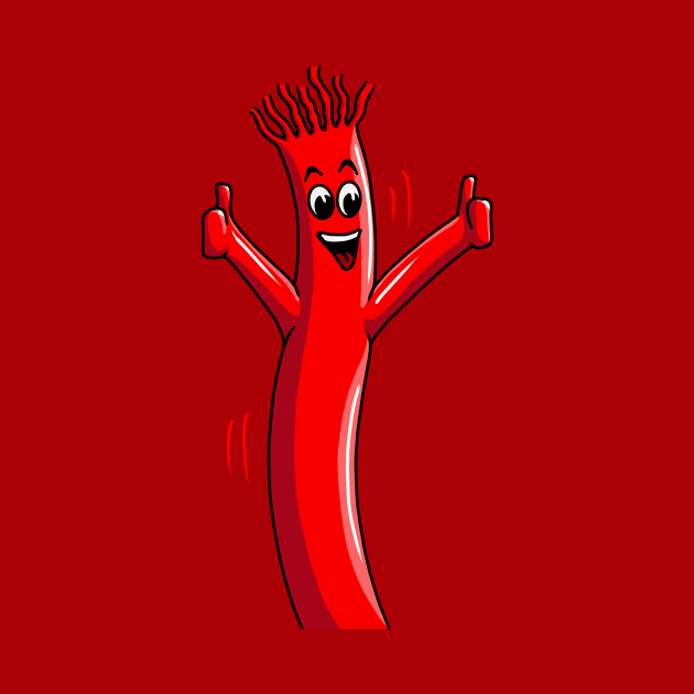 Red Wacky Waving Tube Man Portrait by y30artist