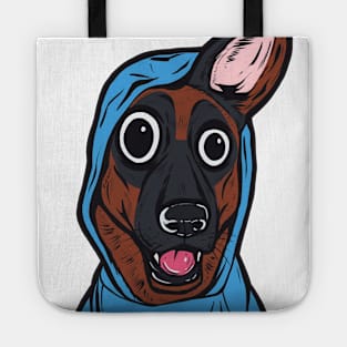 German Shepherd Blue Hoodie Tote