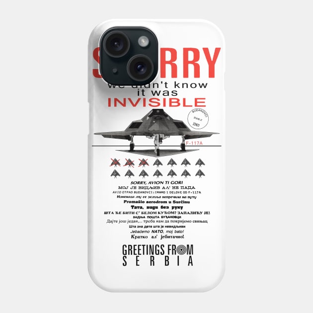 Sorry We Didn't Know It Was Invisible - Historical, F-117A Nighthawk, Propaganda, Stealth Jet Phone Case by SpaceDogLaika