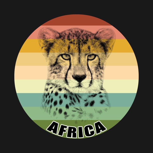 Young Cheetah Close-up on Vintage Retro Africa Sunset by scotch