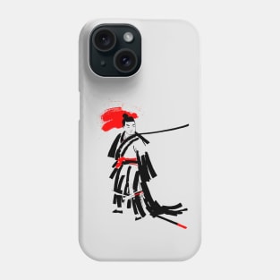 Japanese Samurai ink brush painting Phone Case