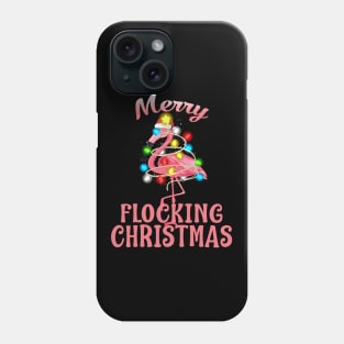 Merry Flocking Christmas Santa Flamingo Xmas Phone Case