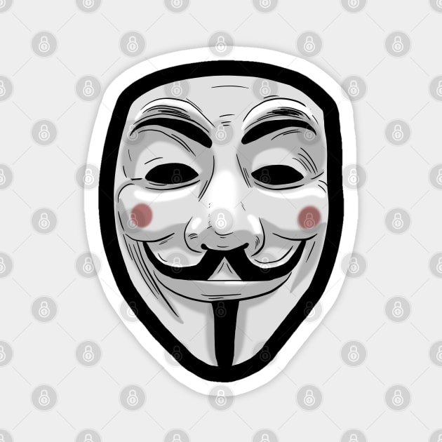 Anonymous Hacker Mask Magnet by Black Snow Comics