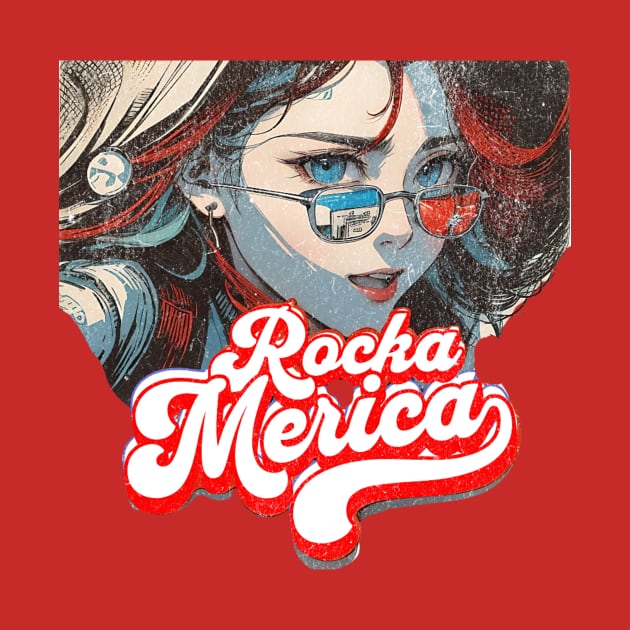 Rocka Merica  (cartoon anime girl glasses tip of nose) by PersianFMts