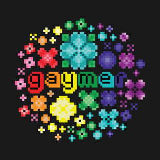 Flowery Gaymer [rainbow] T-Shirt