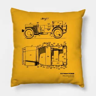 1942 Military Vehicle Body (Jeep) Patent Drawing - 001 Dark Pillow