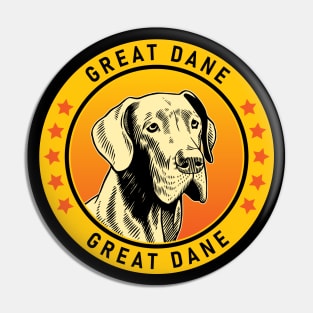 Great Dane Dog Portrait Pin