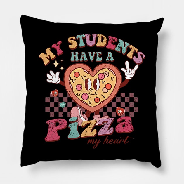 My Students Have A Pizza-My-Heart Valentines Day Teacher Pillow by jadolomadolo