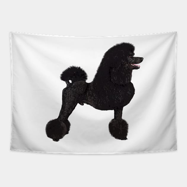 Elegant Black Standard Poodle Tapestry by doglovershirts