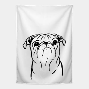 Pug (Black and White) Tapestry