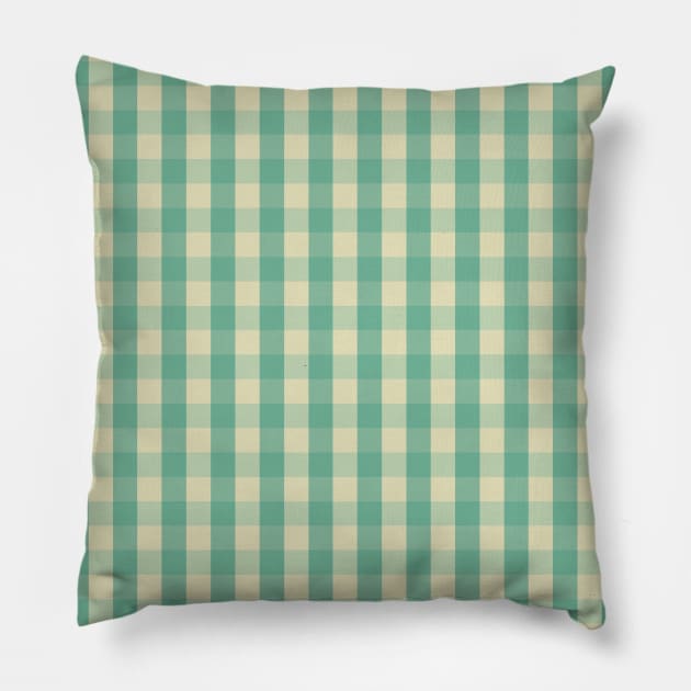 Cute Boho Blue Gingham Cottage Pattern Pillow by Trippycollage