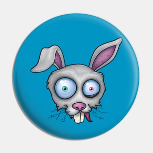 Crazy White Rabbit Pin