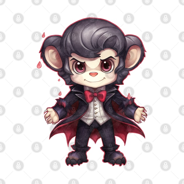 Cartoon Chimpanzee in Dracula Costume by Chromatic Fusion Studio