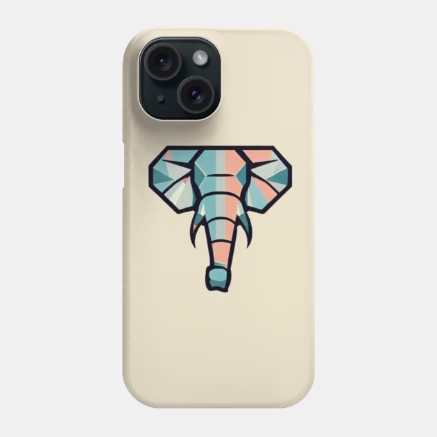 Elegant Geometric Elephant: A Timeless Artwork for Animal Lovers Phone Case by juanselm