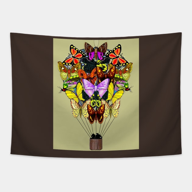 Butterfly Balloon Abstract Fantasy Print Tapestry by posterbobs