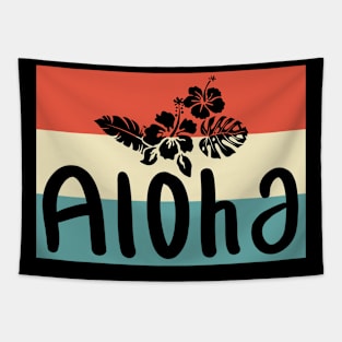 Aloha Flowers Hawaiian Funny vintage Hawaii Beach Tapestry