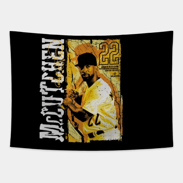 Andrew McCutchen Pittsburgh Grunge Tapestry by ganisfarhan