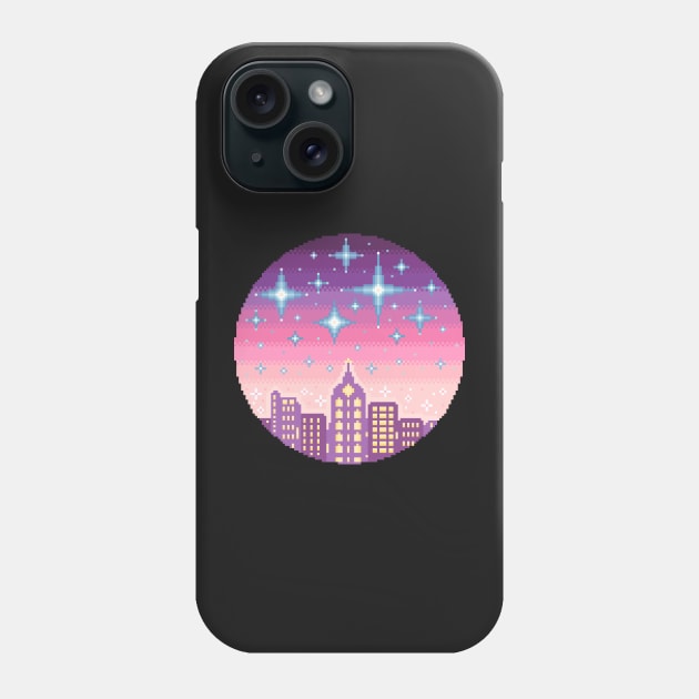 Skyline Pixel Art Phone Case by AlleenasPixels