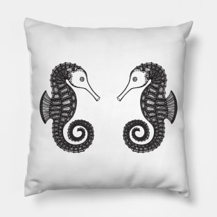 Seahorses in Love - cool and cute animal design - light colors Pillow