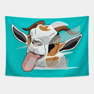 Glass Licking Goat Tapestry