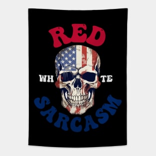 4th of July Skull Design - Red, White, And Sarcasm Tapestry