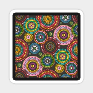 Circles Geometric multi coloured Magnet