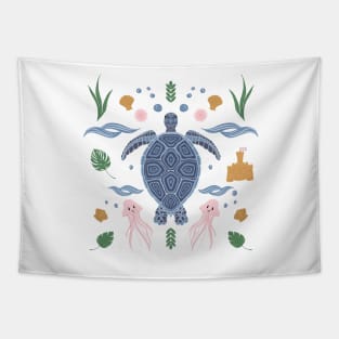 Swimming with the Turtles Tapestry