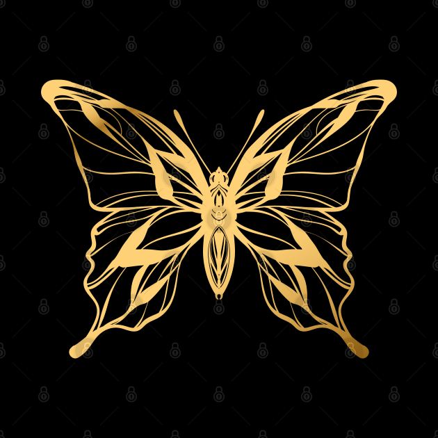 Gold butterfly by OKUR Creative