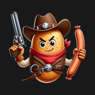 Cowboy potato with sausage gun T-Shirt