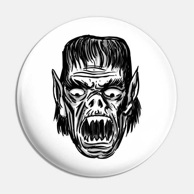 MONSTER HEAD 01 Pin by AtomicMadhouse