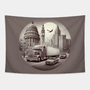 Big Rig Trucking Semi Truck Tapestry