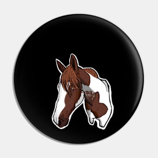 brown white horse Pin