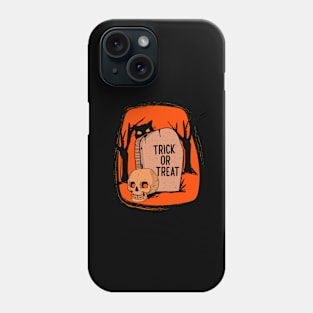 Halloween-trick or treat-scary-funny-design Phone Case