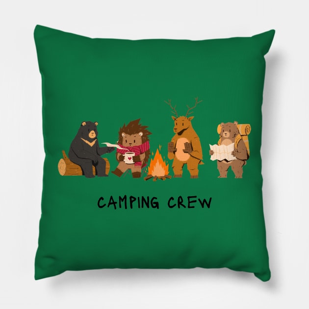 Camping Crew Woodland Animals Pillow by Pearlie Jane Creations