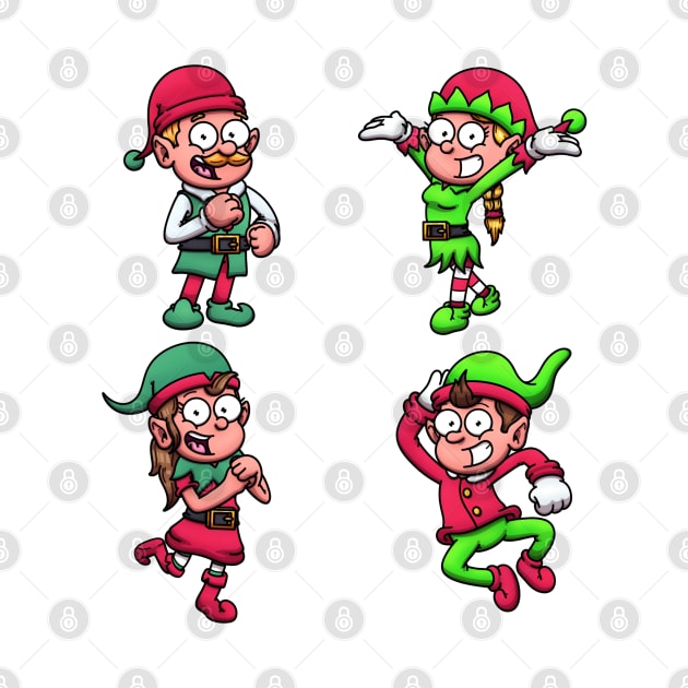 Christmas Elves Sticker Pack by TheMaskedTooner