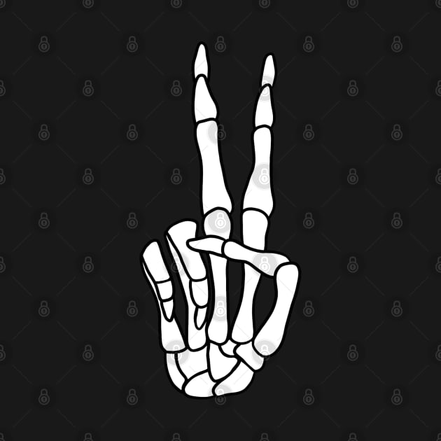 Peace Sign Skeleton Hand by bloomingviolets