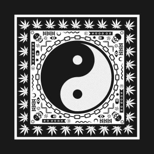 Yinyang Triple Six on Black T-Shirt