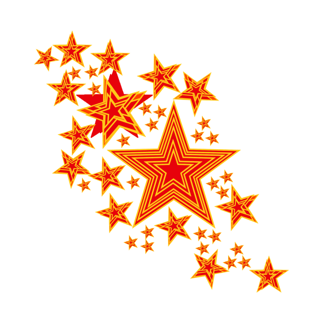 Red & orange stars by andersonartstudio