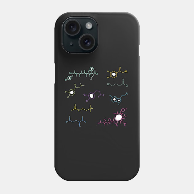 Neurotransmitters Happy Chemicals Sticker Sheet Phone Case by GrellenDraws