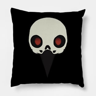 Red Eye Raven Skull Pillow