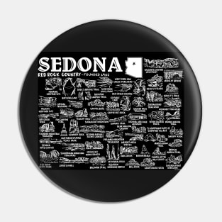 Sedona Map Art Pin