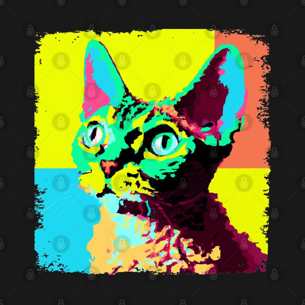 Devon Rex Pop Art - Cat Lover Gift by PawPopArt