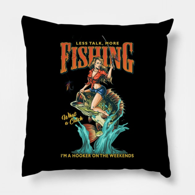 Funny Fishing Pillow by ScritchDesigns