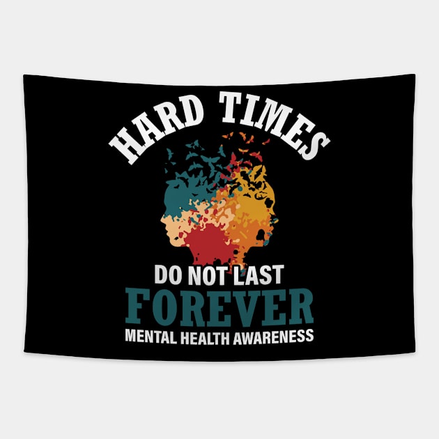 Hard Times Mental Health Support Tapestry by WoollyWonder